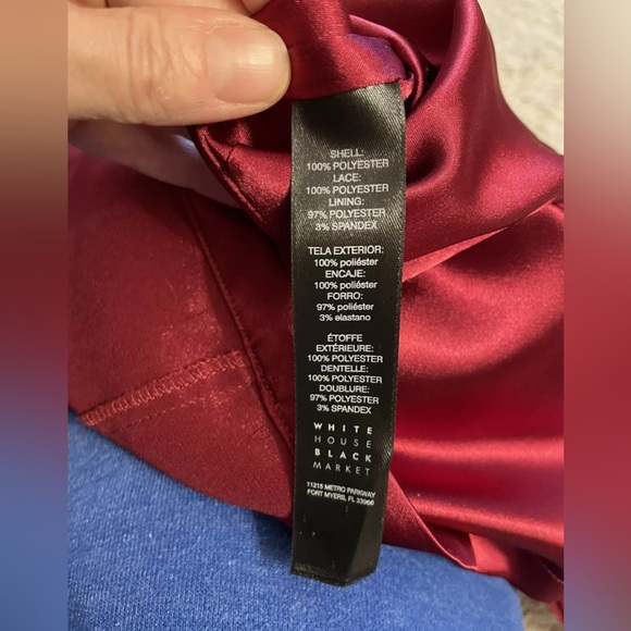 White House Black Market red wine Lace Cocktail Party Dress Women Size 8P 8 P - Picture 4 of 6